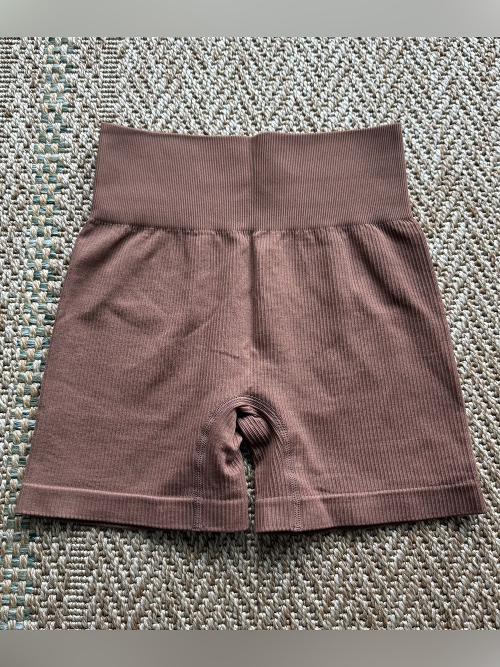Brown High Waisted Biker Shorts